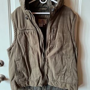 Mens Territory Ahead cotton, flannel lined, hooded vest, size XL
